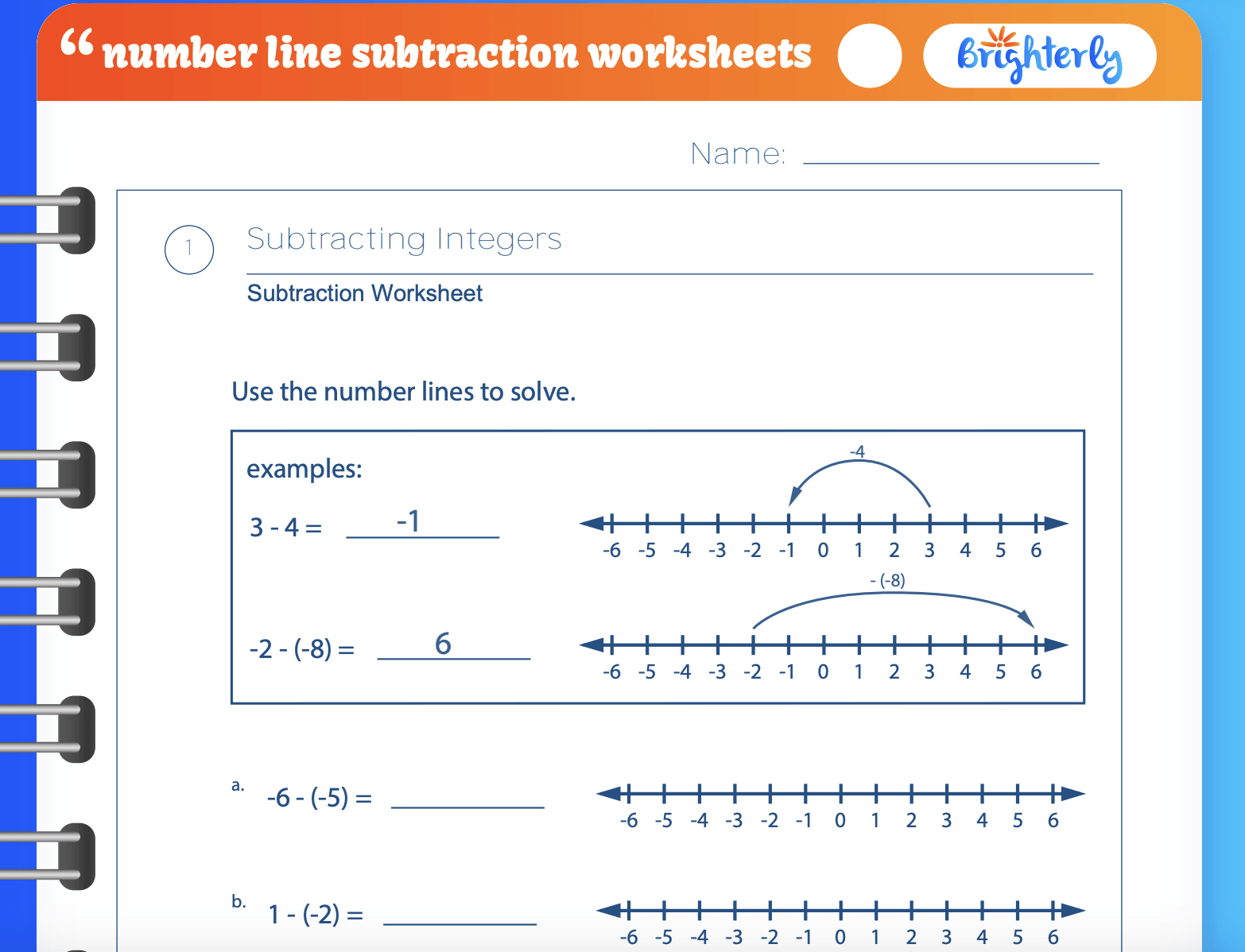 Teach subtraction using a number line