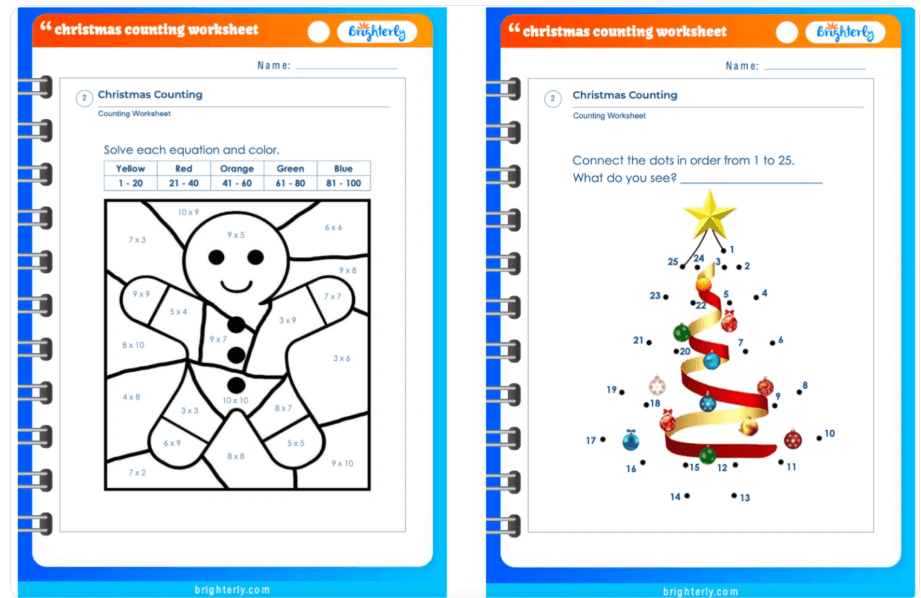 Winter math activity for kindergarten #1: Math worksheets for little ones