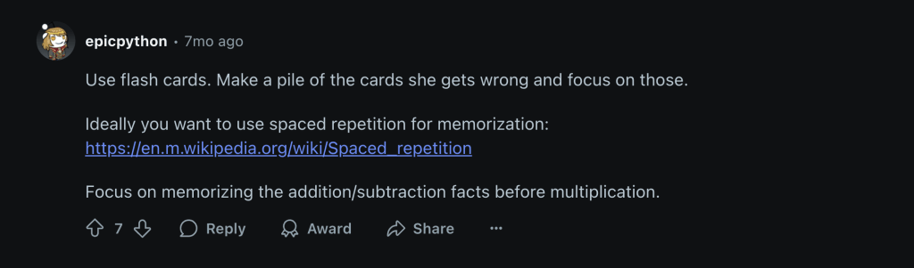 Learn multiplication tables fast by adopting an interactive approach
