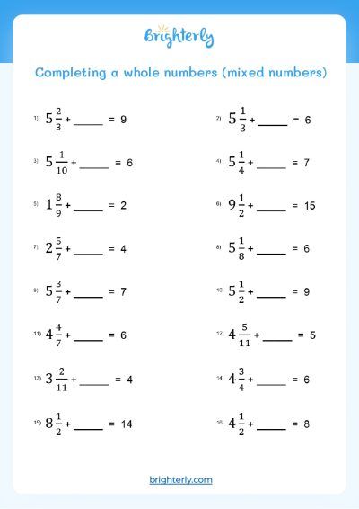 Fraction Addition Worksheet