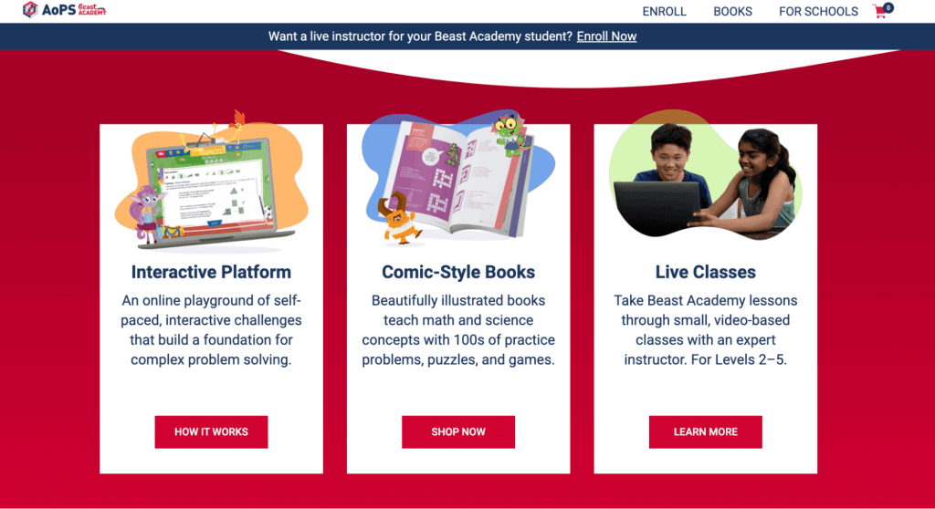 Beast Academy homeschool math program