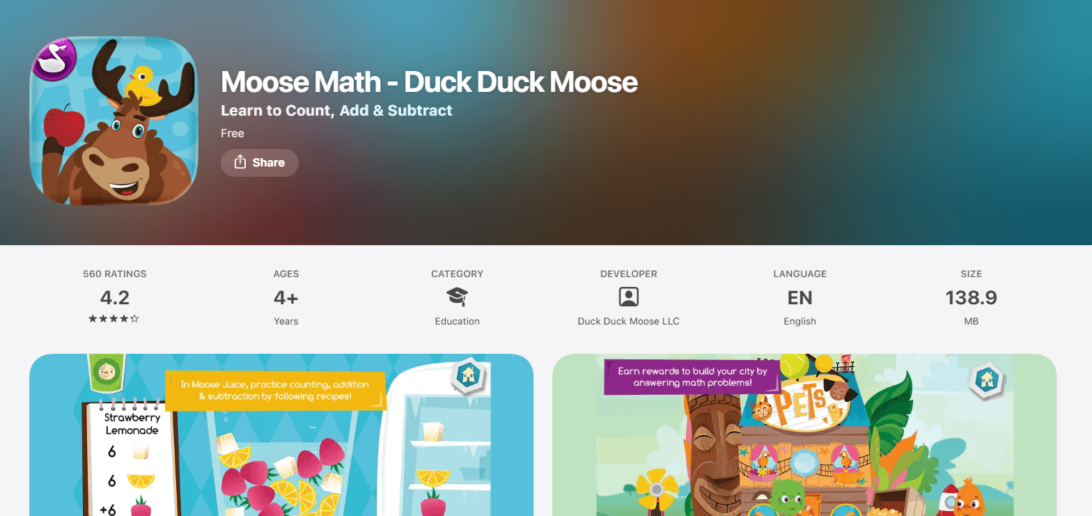 #14 Moose Math app