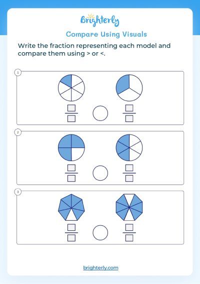 Comparing Fractions Worksheet Grade 4