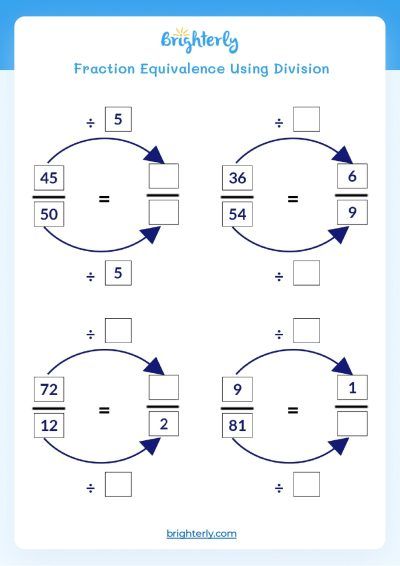 Finding Equivalent Fractions Worksheet