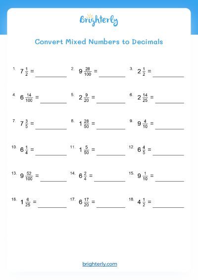 Turning Fractions Into Decimals Worksheet