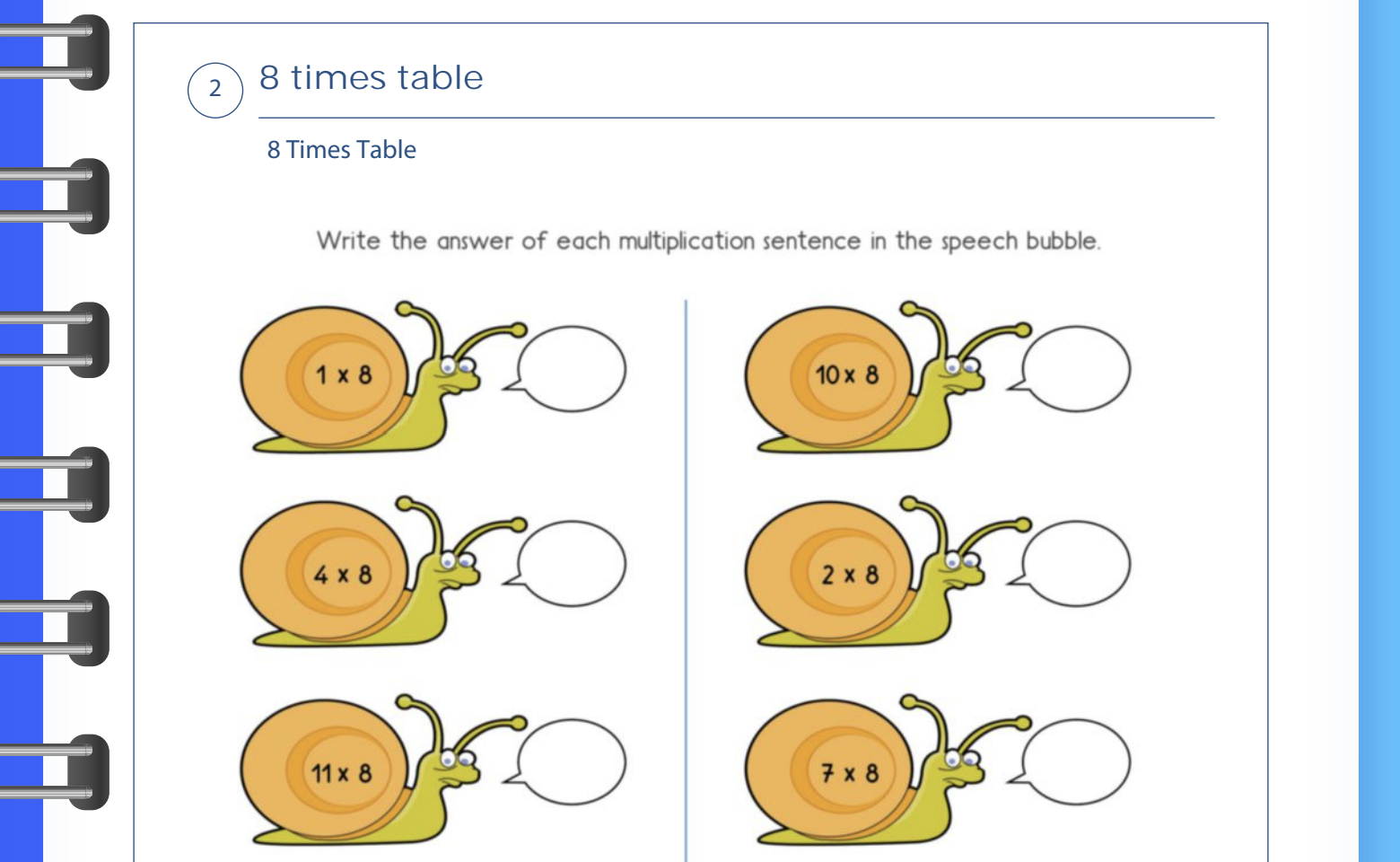 #2 Use Multiplication Worksheets