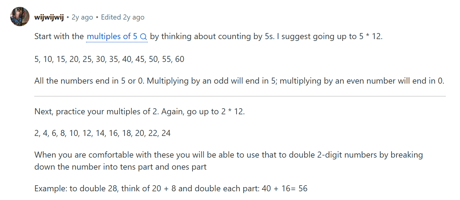 Memorize multiplication tables by leveraging memory techniques
