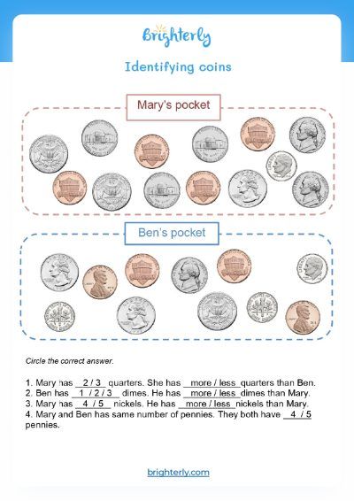 Counting Money Worksheets Kindergarten