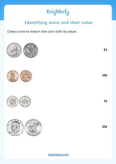 Money Worksheet 1st Grade