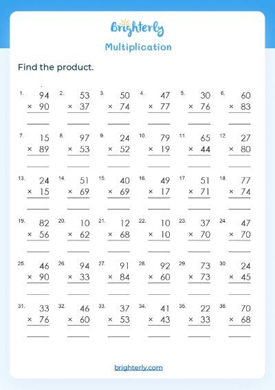 Multiplication Coloring Worksheets 4th Grade