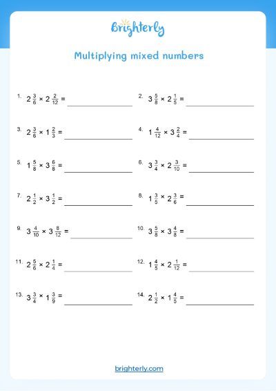 Multiplication Fraction Word Problems Worksheet