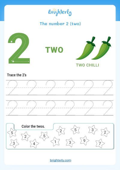 Preschool Number 2 Worksheets