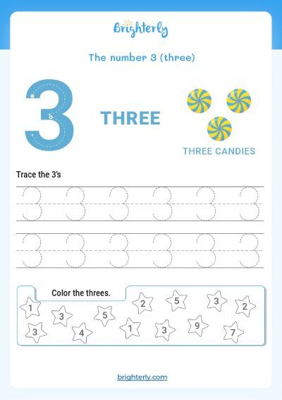 Number 3 Worksheets Preschool