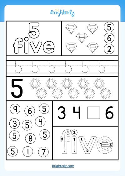 Number 5 Preschool Worksheet