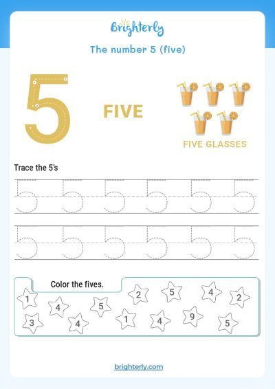 Trace Number 5 Worksheet