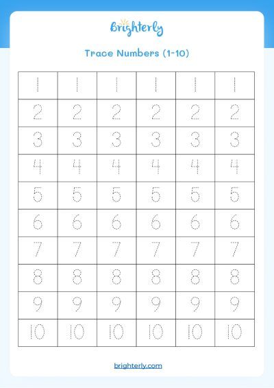 Traceable Numbers Worksheet