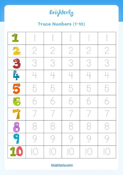 Number Tracing Worksheet