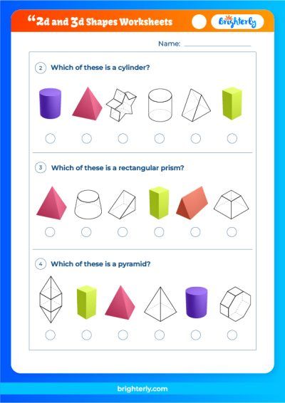 Comparing 2D And 3D Shapes Worksheet