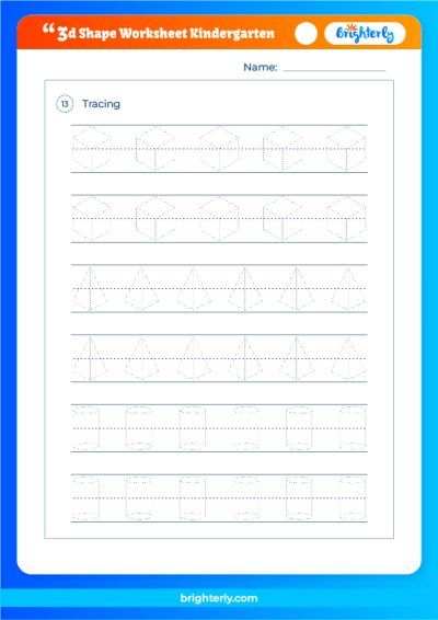 Kindergarten 3D Shapes Worksheet