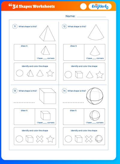 3D Shape Worksheet