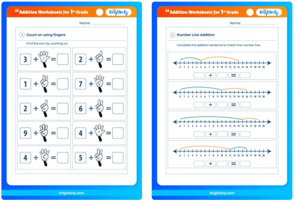 Addition for 2nd graders worksheets 1