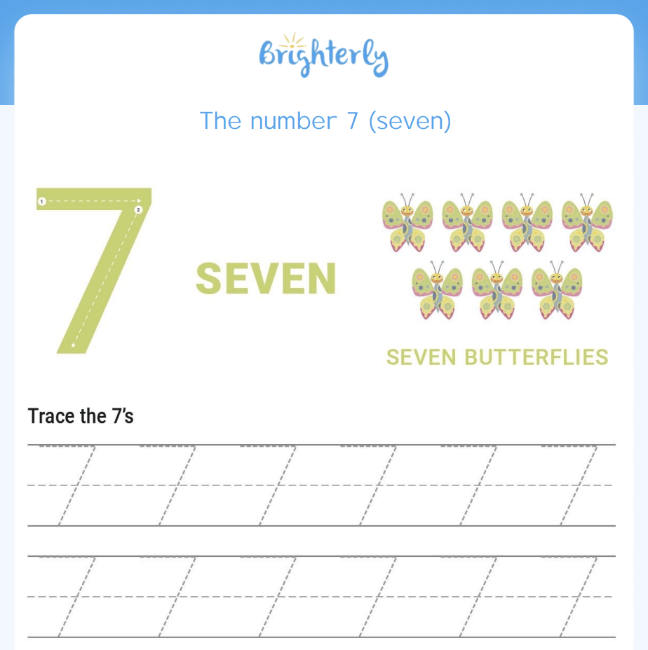 Number 7 Worksheets