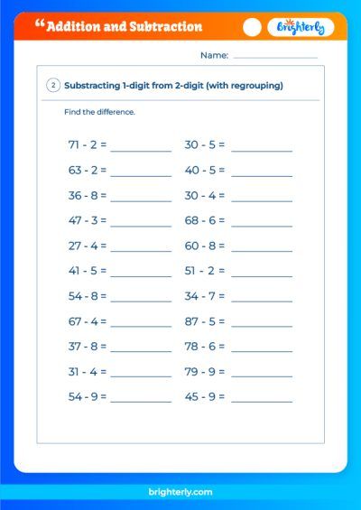 Adding And Subtraction Worksheets