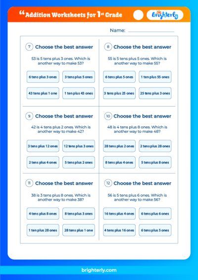 Free Addition Worksheets For 2nd Grade