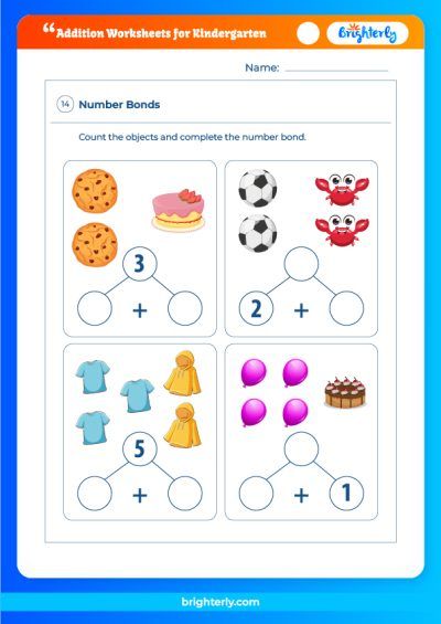 Addition Worksheet For Kindergarten