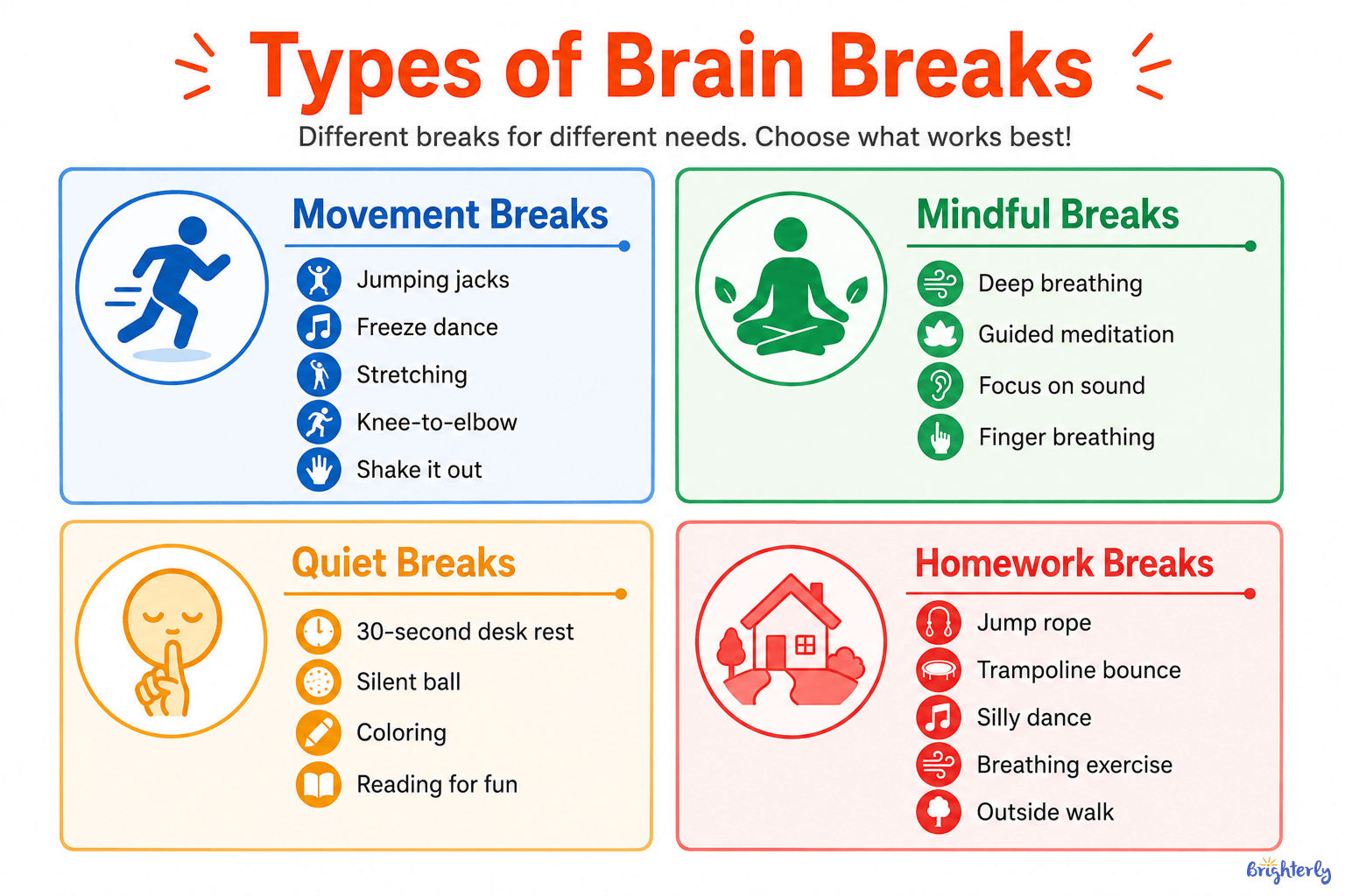 Types of Brain Breaks for Kids