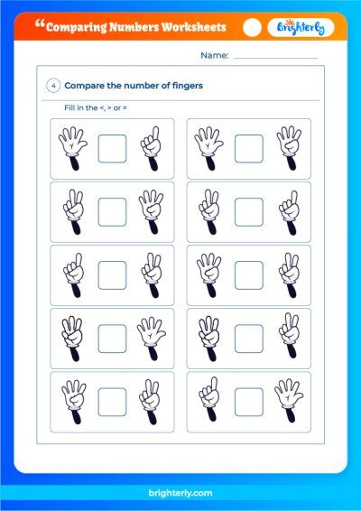 Compare Numbers Worksheet