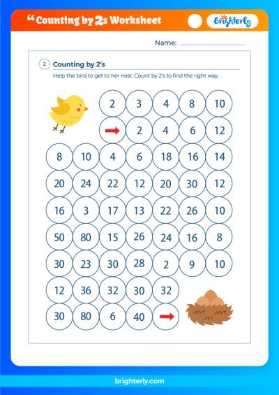 Skip Count By 2 Worksheet