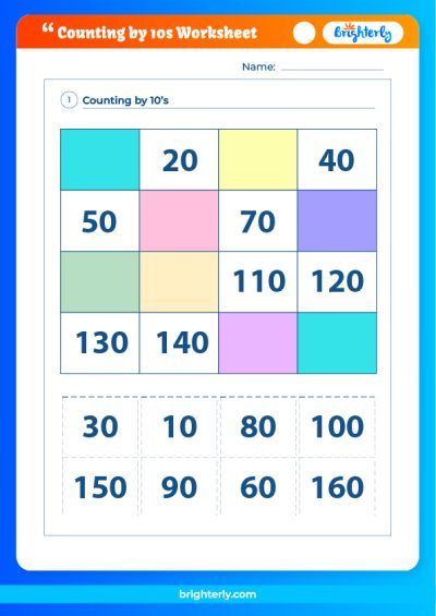 Count By 10s Worksheet