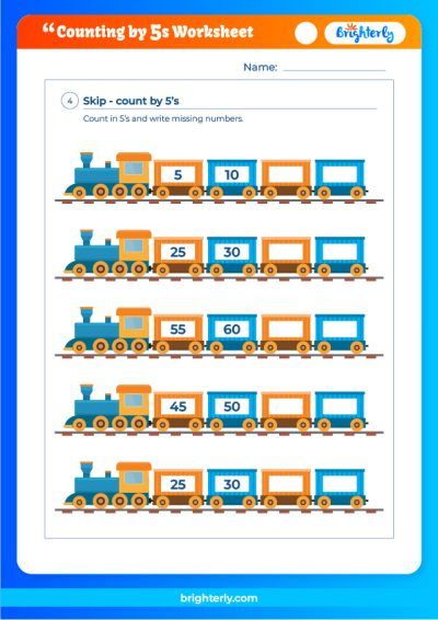 Counting By 5's Worksheet