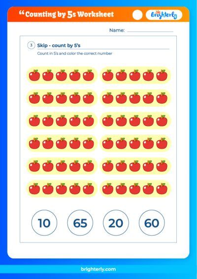 Counting By Fives Worksheet