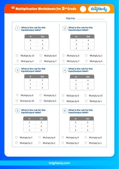 Multiplication Worksheets 2nd Graders