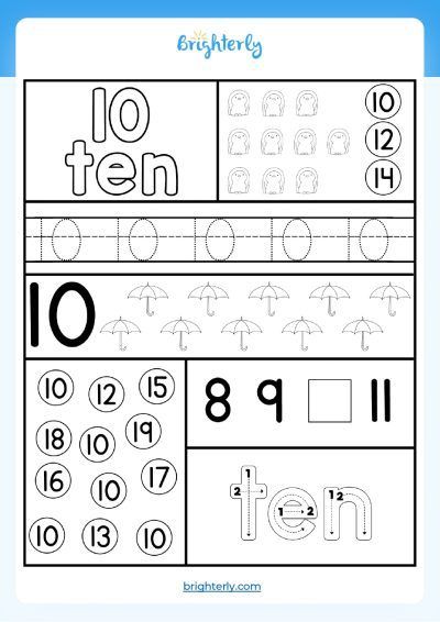 Number 10 Preschool Worksheet