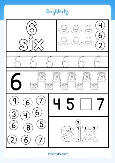 Number 6 Preschool Worksheets