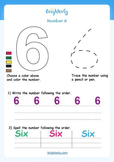 Number 6 Tracing Worksheet