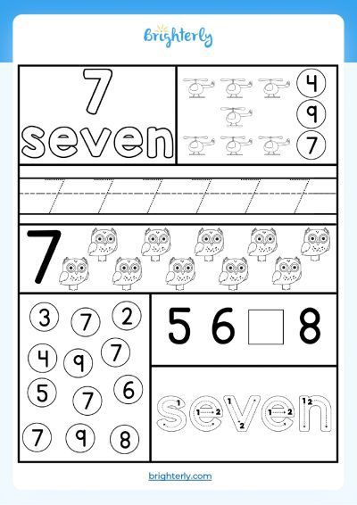 Writing Number 7 Worksheet