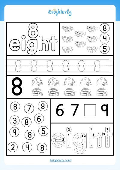 Writing Number 8 Worksheet