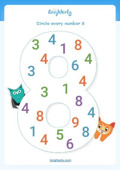 Number 8 Printable Worksheets