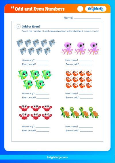 Even And Odd Numbers Worksheets