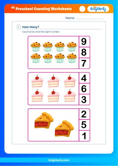 Preschool Counting Worksheets Free Printable