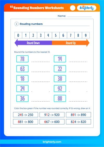 Rounding On A Number Line Worksheet