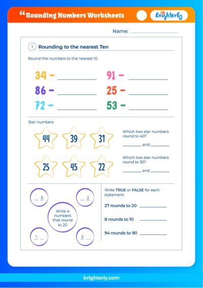 Rounding Whole Numbers Worksheet