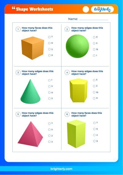 Identifying Shapes Worksheets