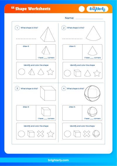 Learning Shapes Worksheets