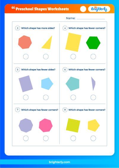 Preschool Free Printable Shapes Worksheets