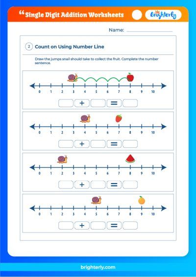 Single Digit Addition Worksheet